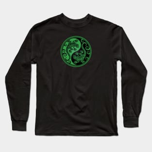 Green and Black Yin Yang Geckos Long Sleeve T-Shirt